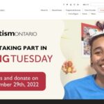 A screen shot of the autism ontario website.